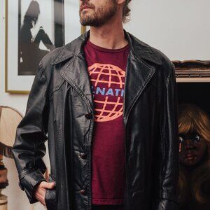 Vintage Men's Leather Trench